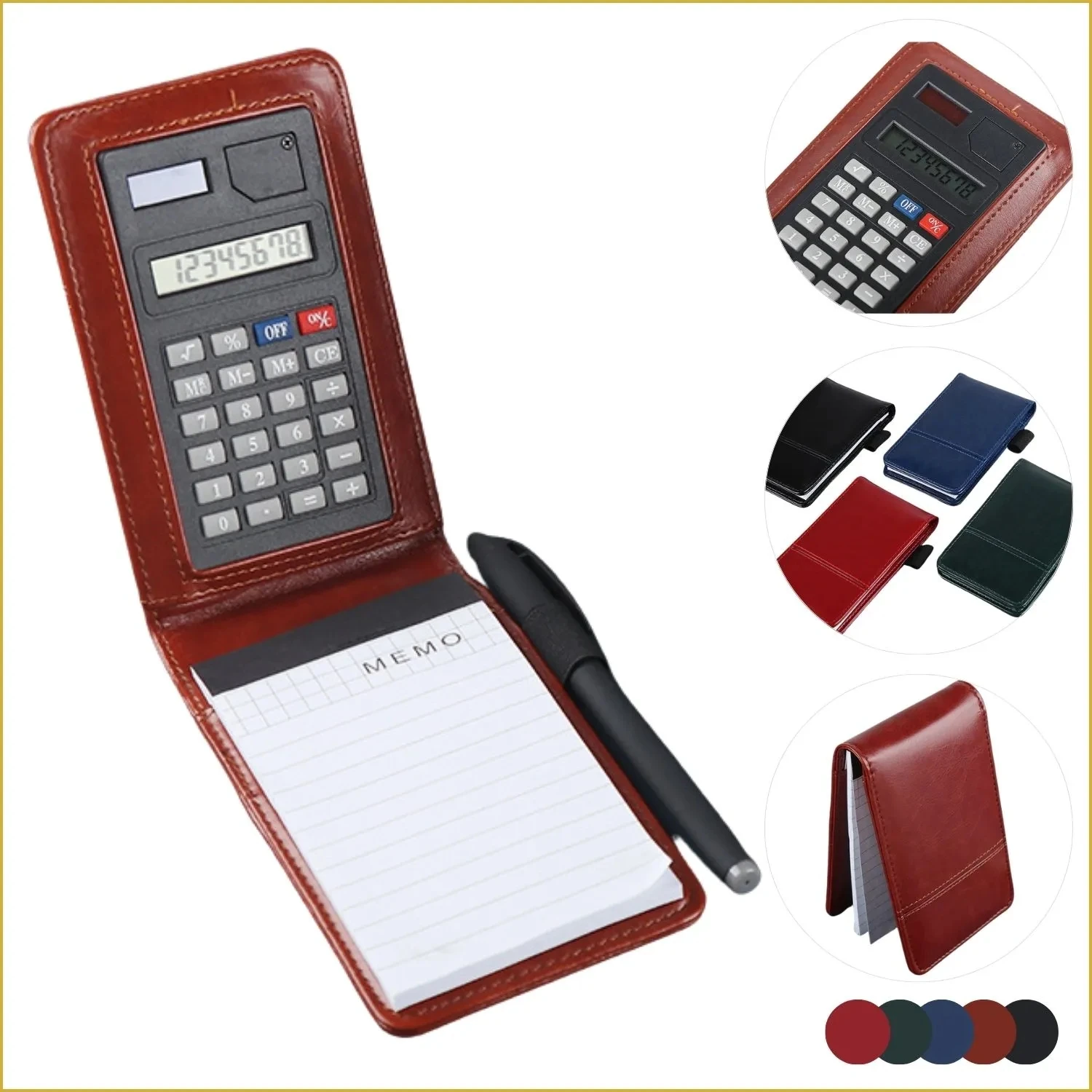 Office supplies pocket notebook notepad with calculator