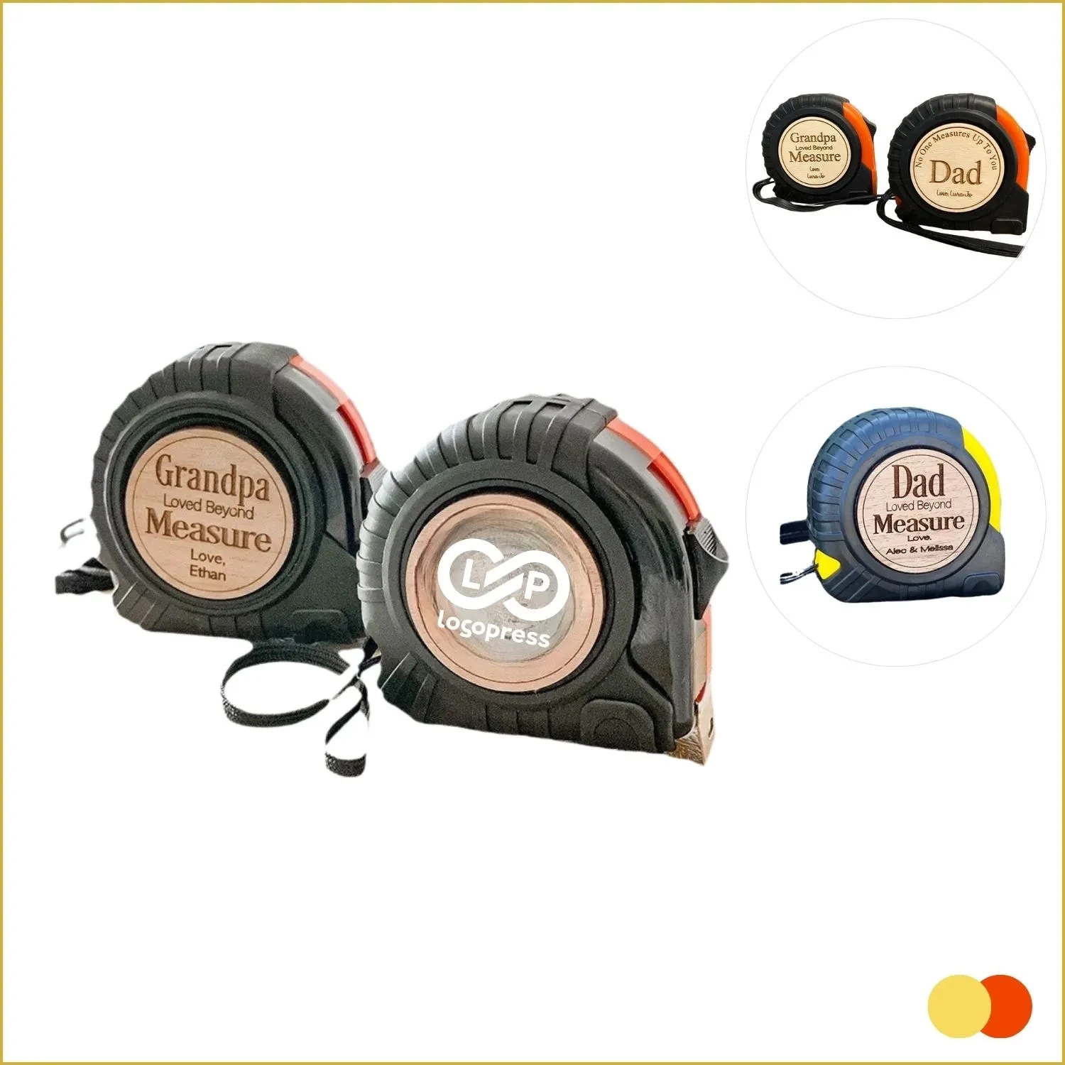 Customizable Wooden Tape Measure - Father's Day Gift