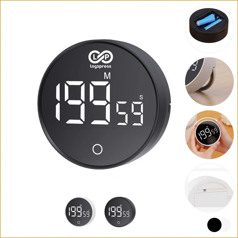 Adjustable Volume Digital Kitchen Timer with Dual Functions