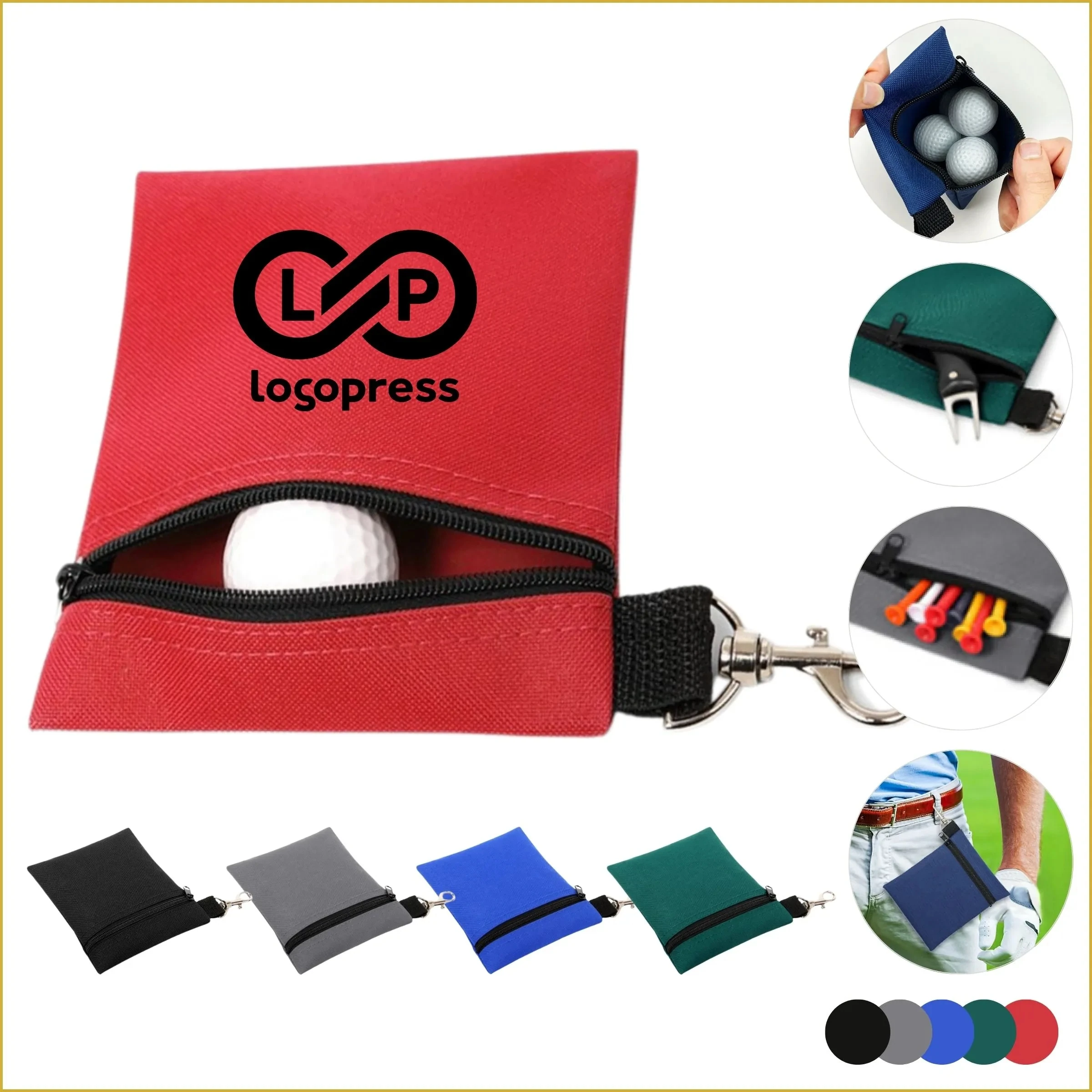 Multipurpose Portable Golf Ball Accessories Zipper Bag