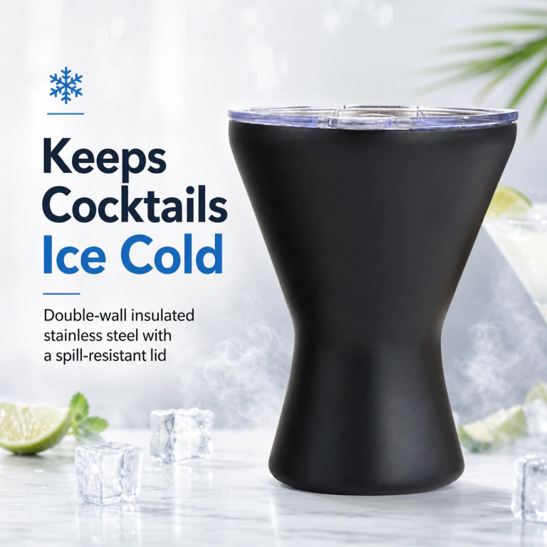 30 Oz Stainless Steel Insulated Cocktail Tumbler with Lid