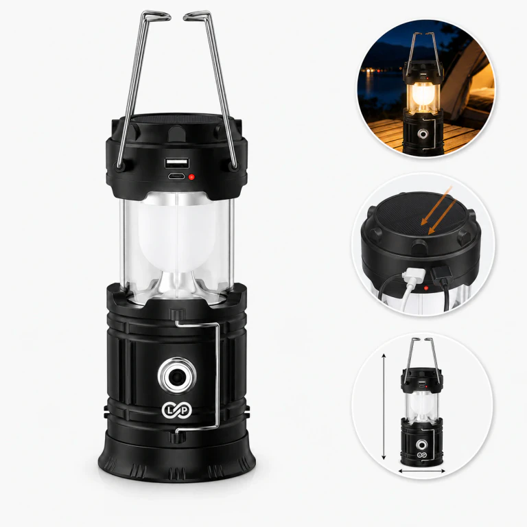 Solar Rechargeable Collapsible 2-in-1 Lantern & Flashlight