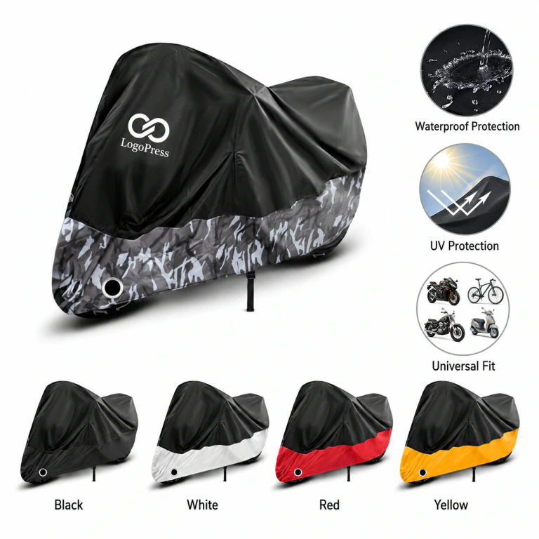 Waterproof Motorcycle Cover for Sun & Dust, Fits E - Bikes