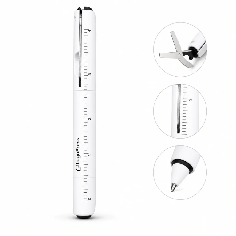 6-in-1 Multifunctional Ballpoint Pen with Scissors and Scale