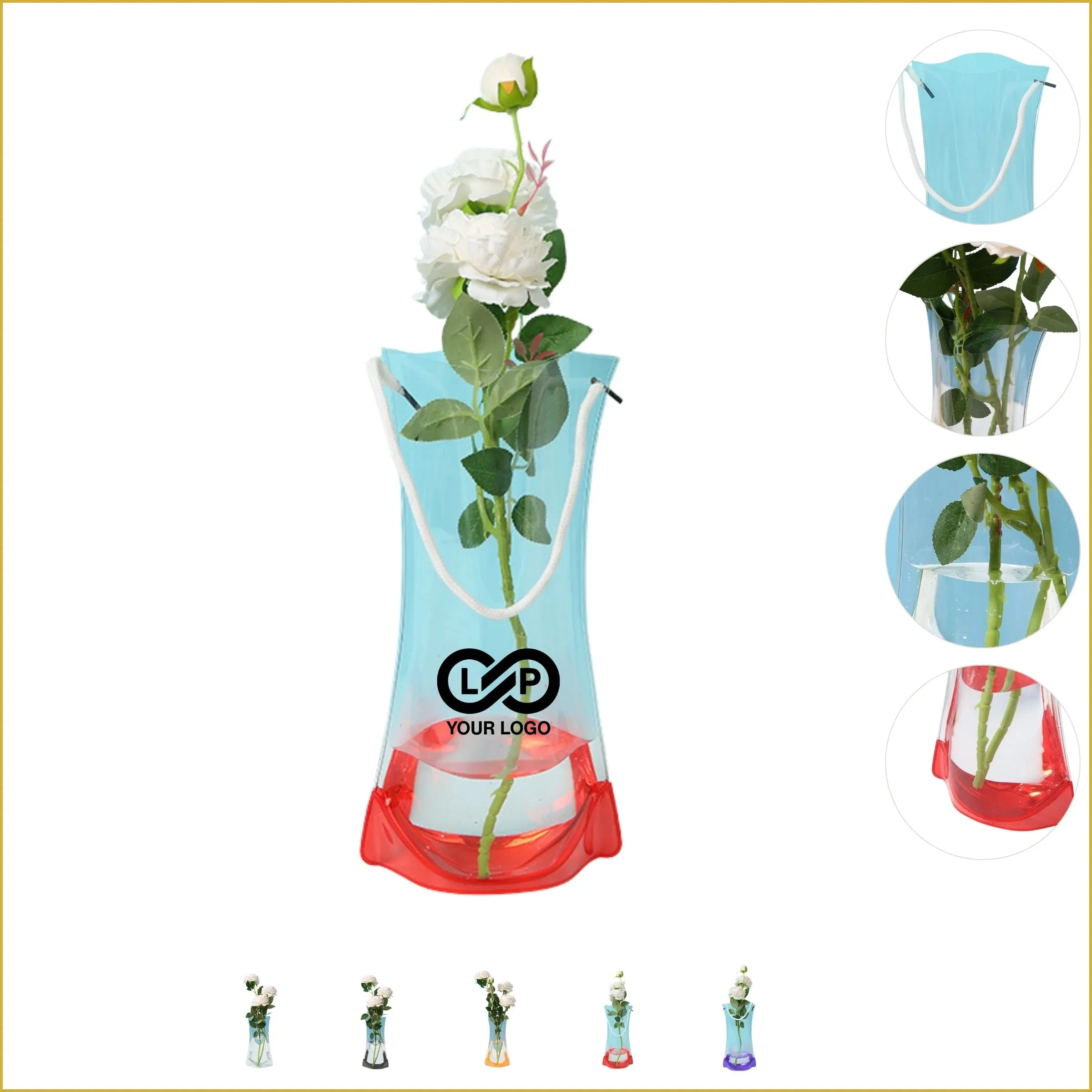 Bedroom Wedding Clear PVC Plastic Flower Bouquet Bag Vase