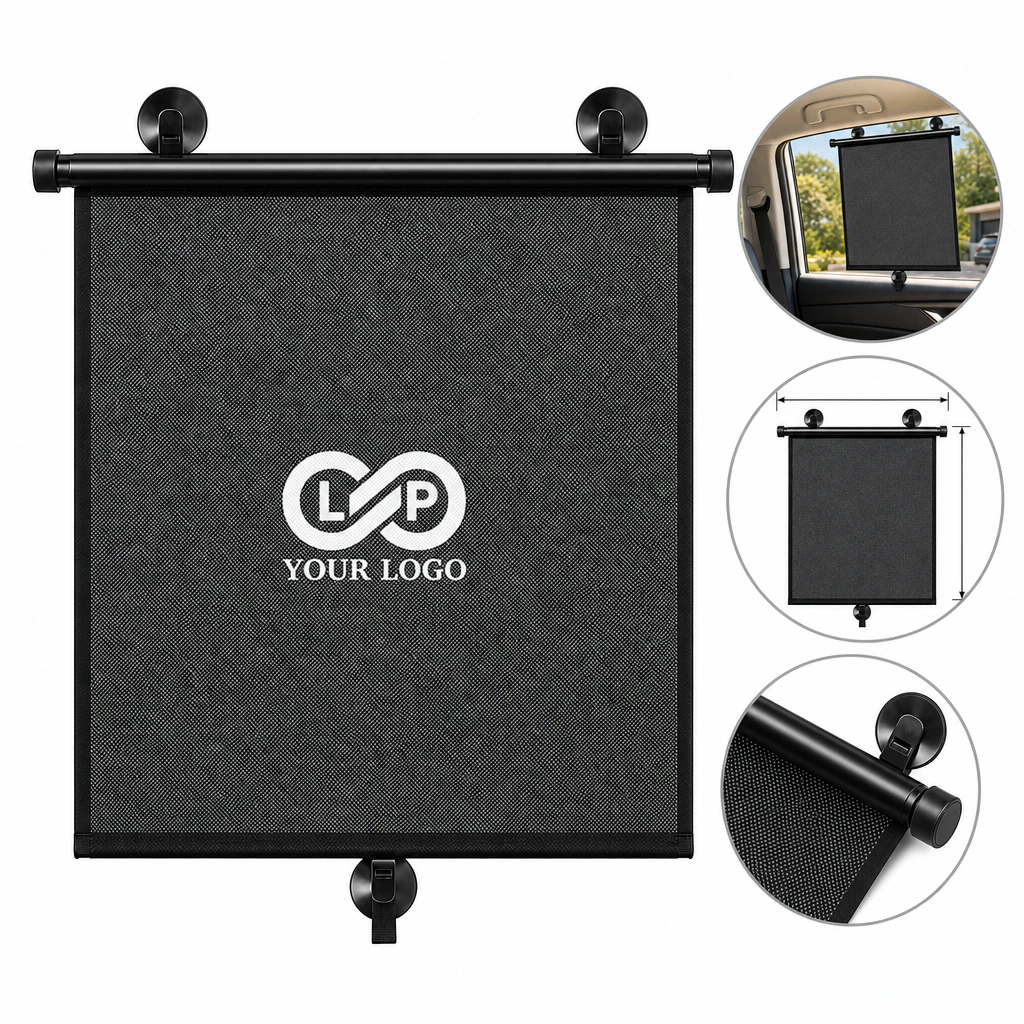 PVC Retractable Car Side Glass Sunshade, Keeps Interior Cool