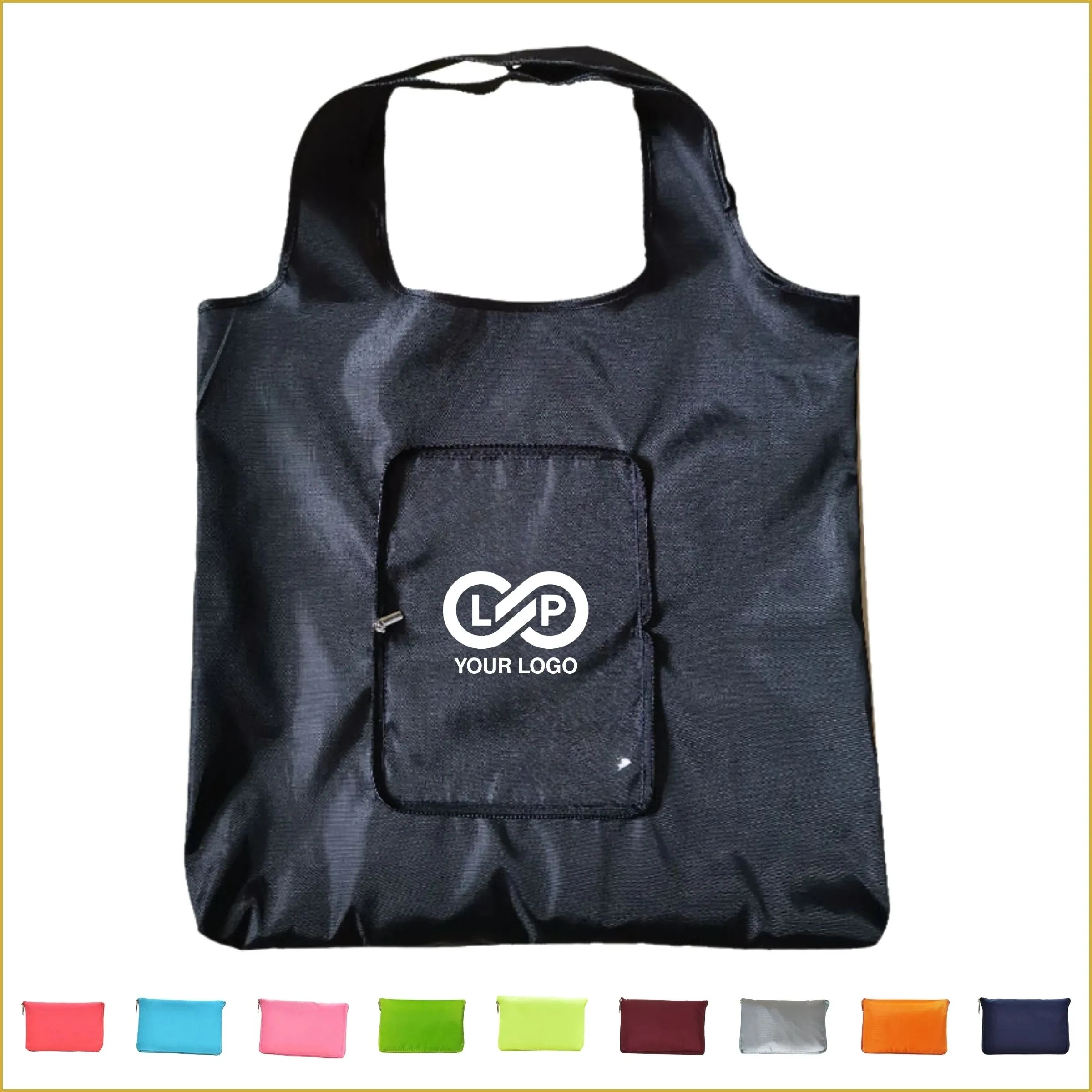 Eco-Friendly Foldable Grocery Tote with Secure Zipper Pocket
