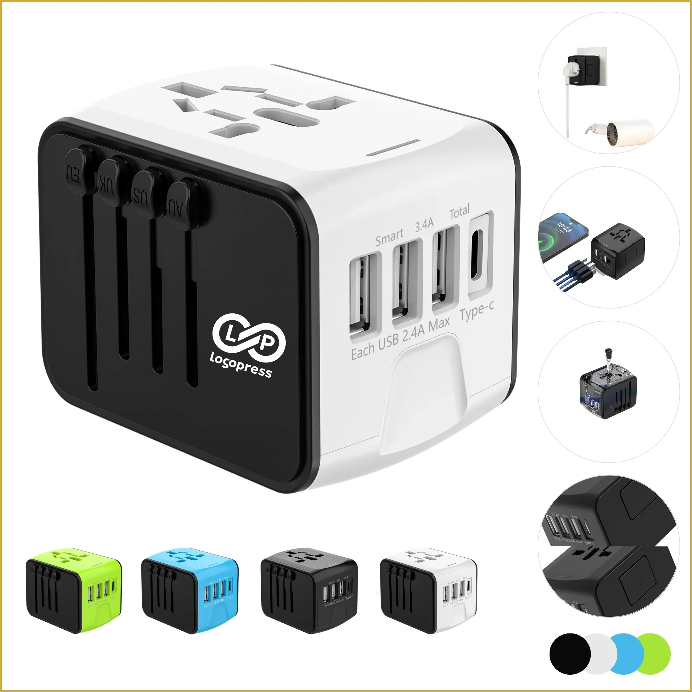 Universal International Travel Wall Power Adapter