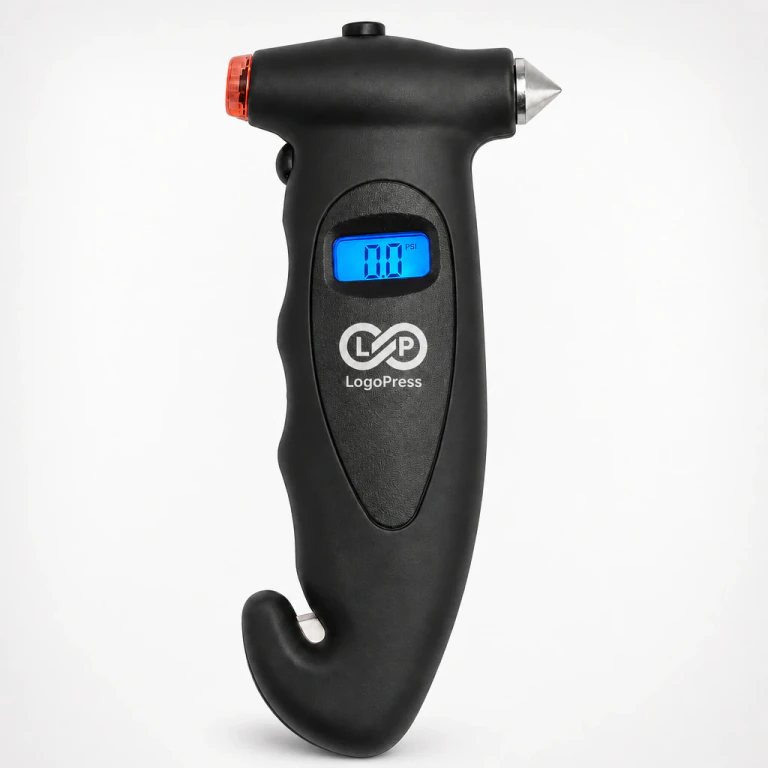 5-in-1 Tire Pressure Gauge with Emergency Tools
