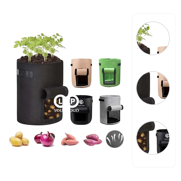 10 Gallon Non woven Potato Grow Bag with Flap & Window