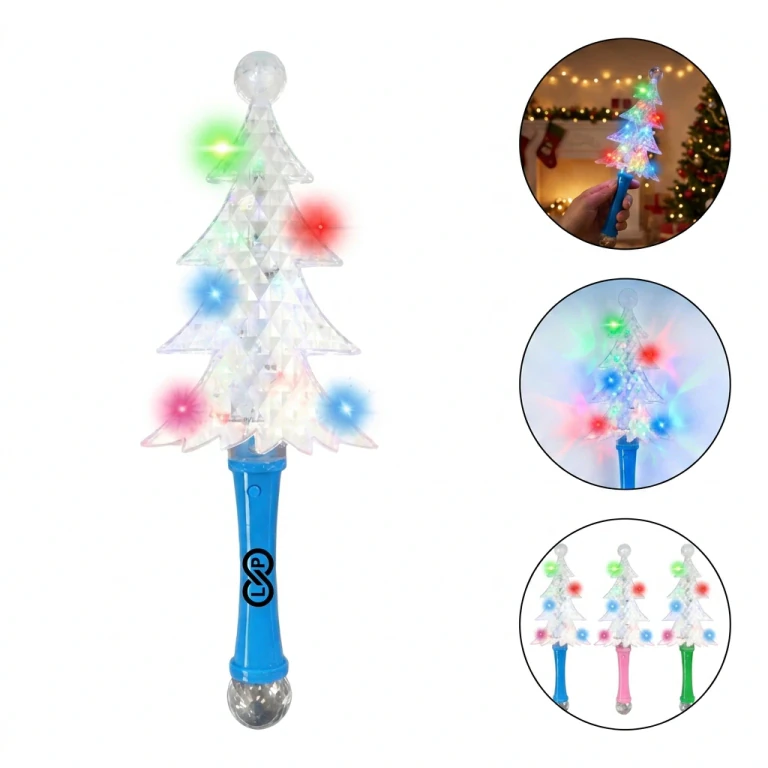LED Light Up Flashing Christmas Tree Wand for Kids