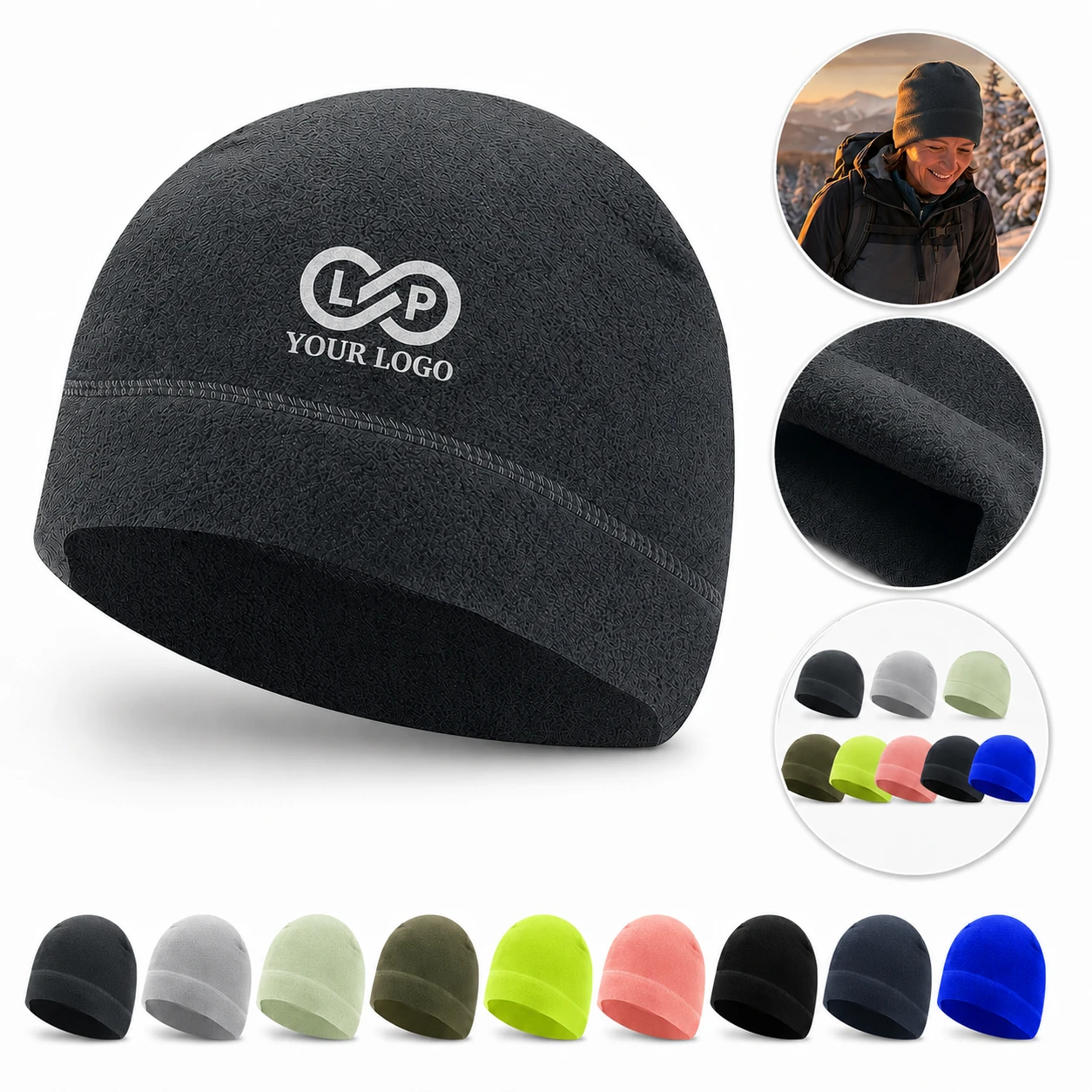 Outdoor Winter Warm Fleece Beanie Hat for Men and Women