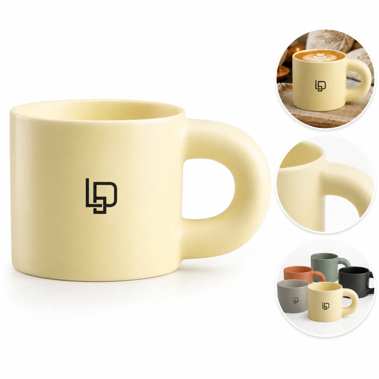 10 oz Cute Chubby Ceramic Coffee/Tea Cup for Office and Home