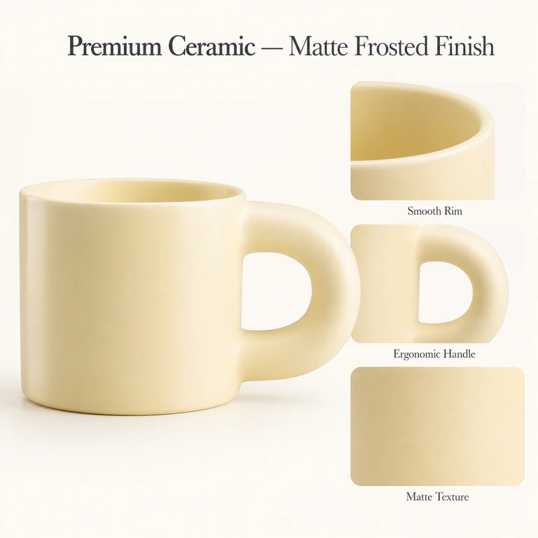 10 oz Cute Chubby Ceramic Coffee/Tea Cup for Office and Home