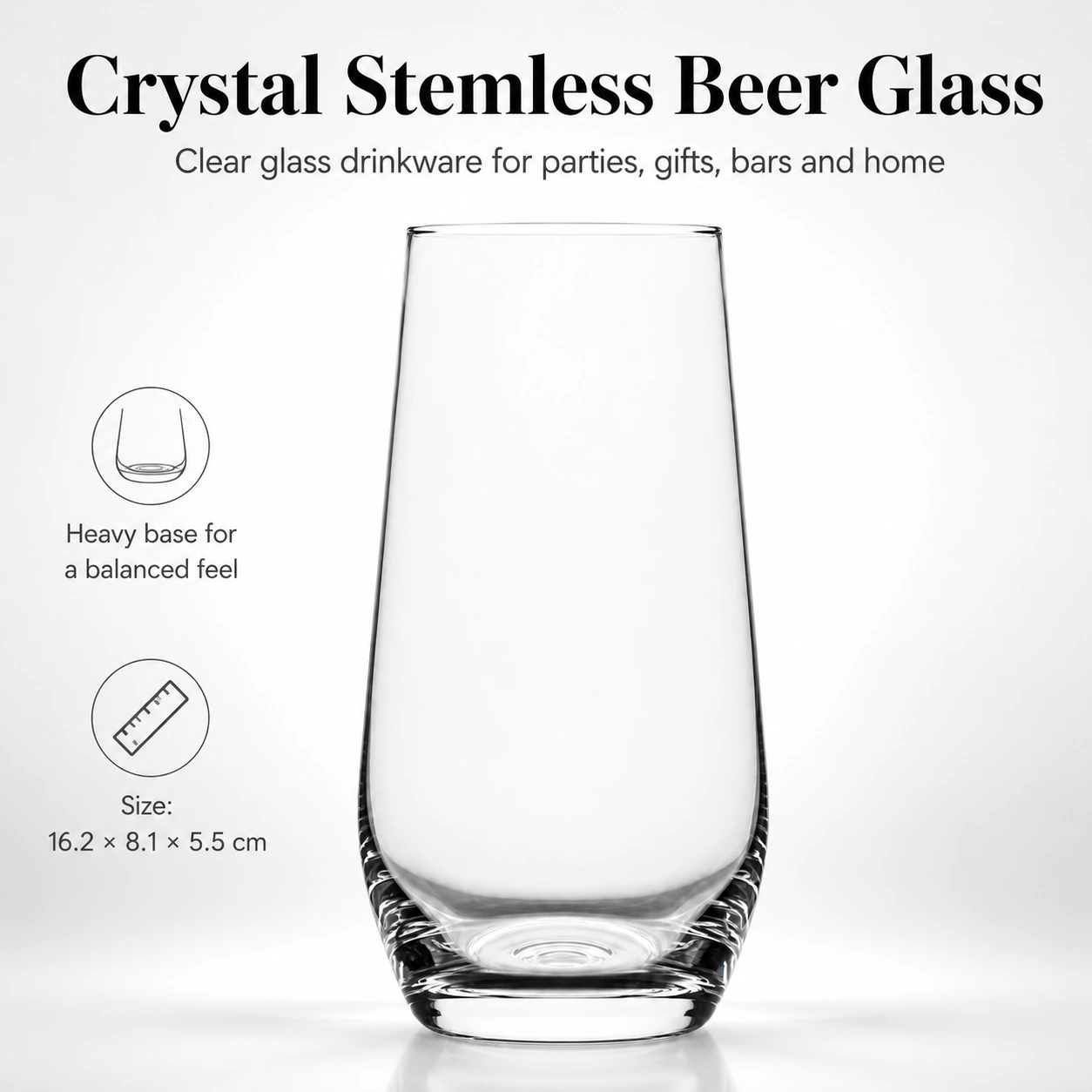 High-quality Crystal Stemless Beer Glass for Party and Gift