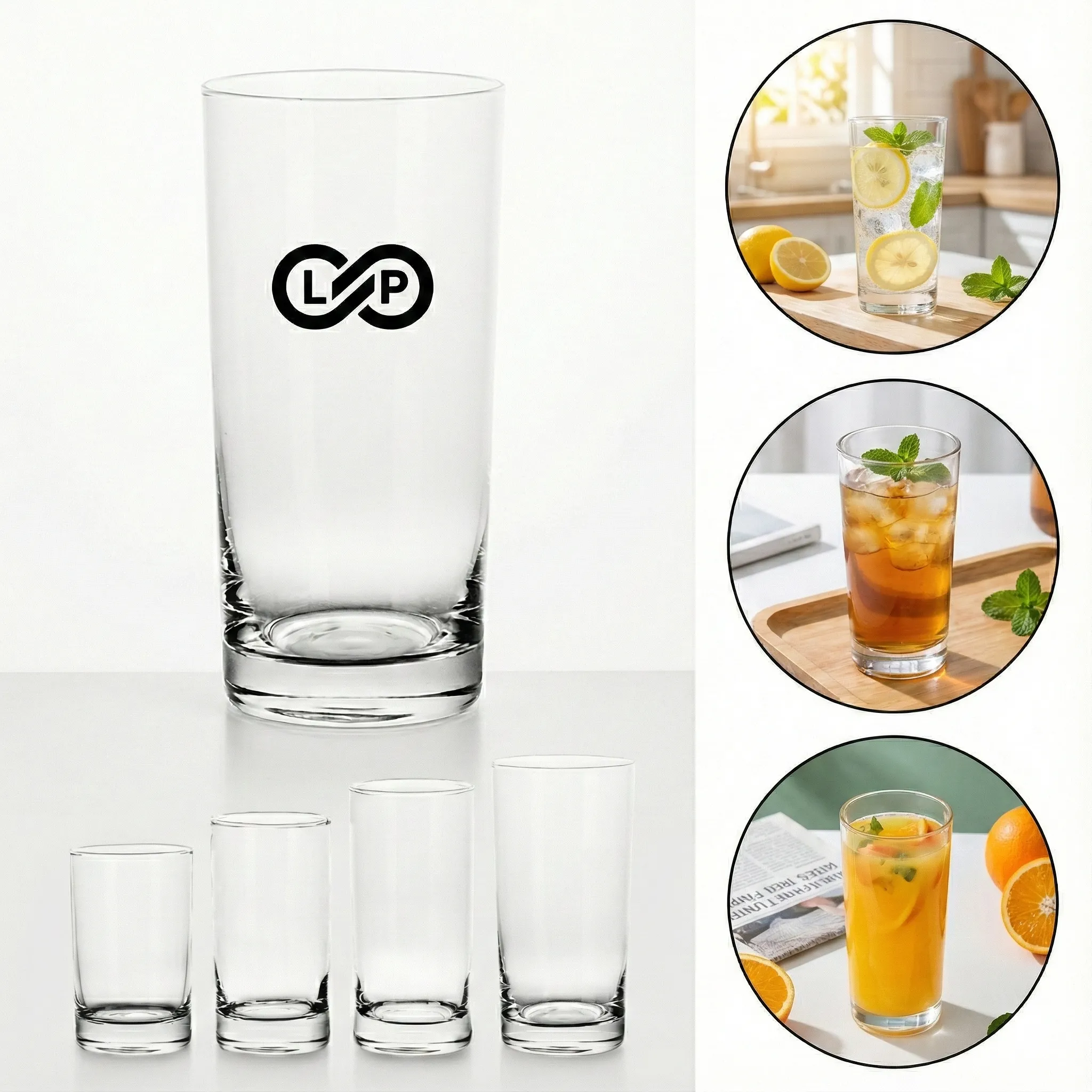 Classic Clear Reusable 16oz Shatterproof Drinking Glasses