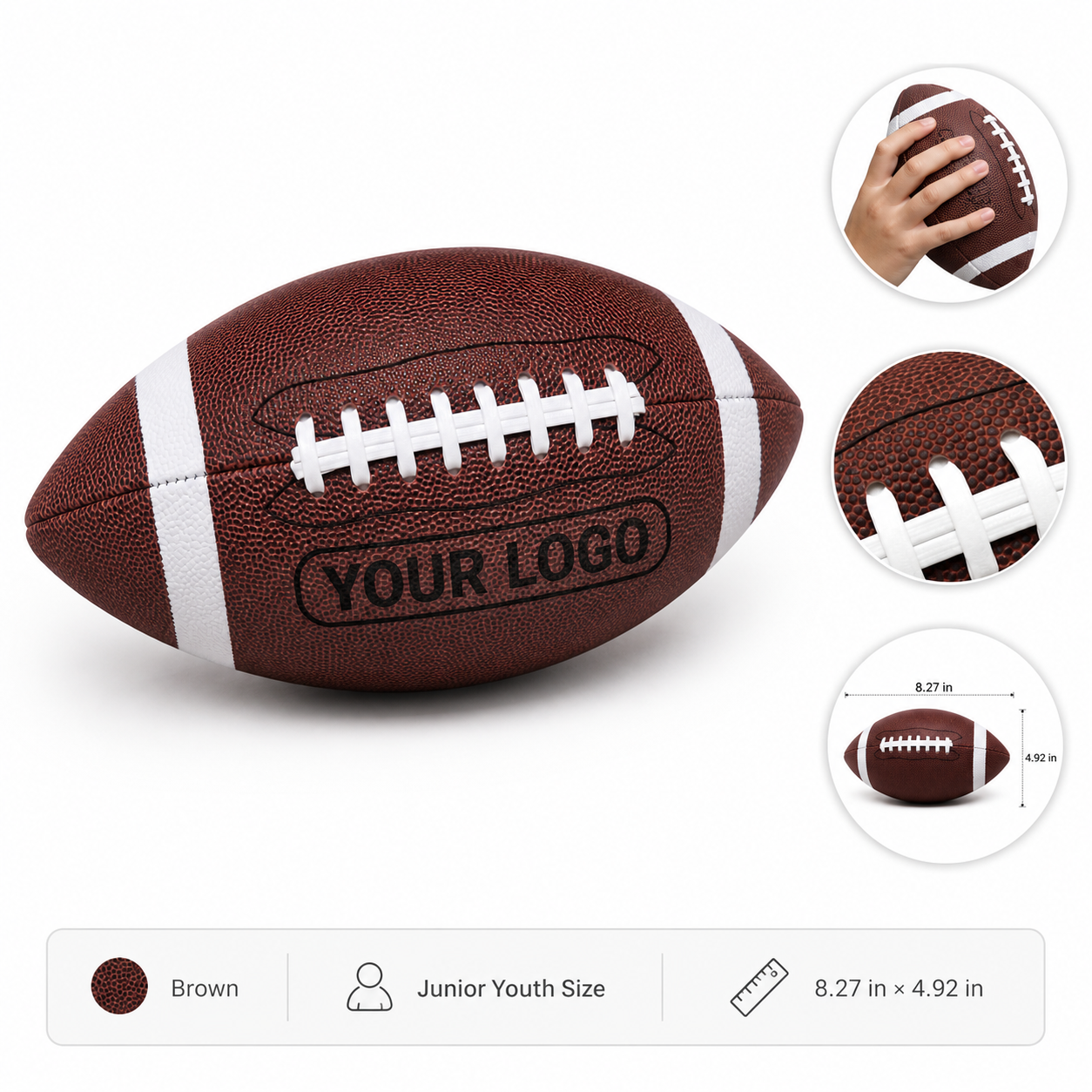 High-Quality PVC Youth Football, Easy Grip, Custom Logo