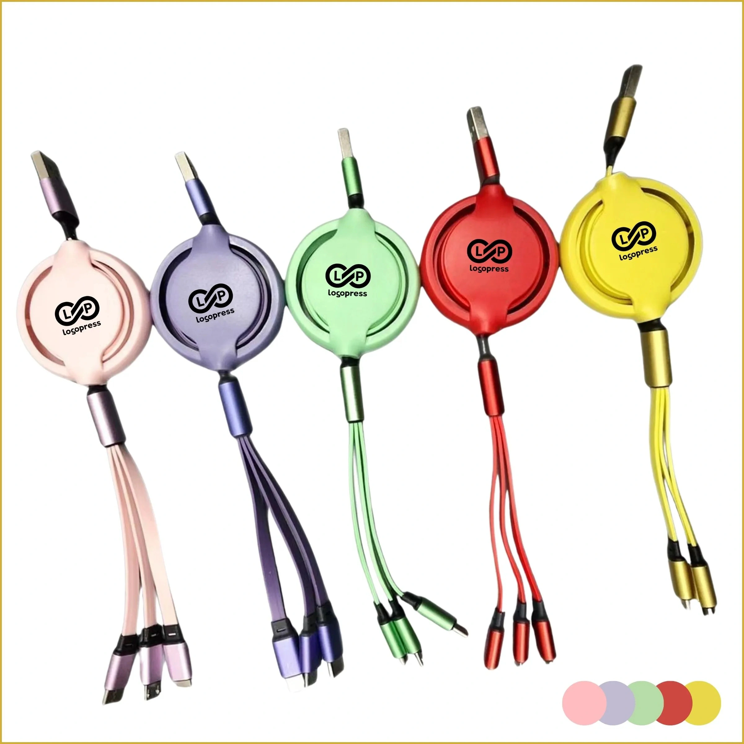 3 in 1 Retractable Charging Cable 3A Fast Charger Cord