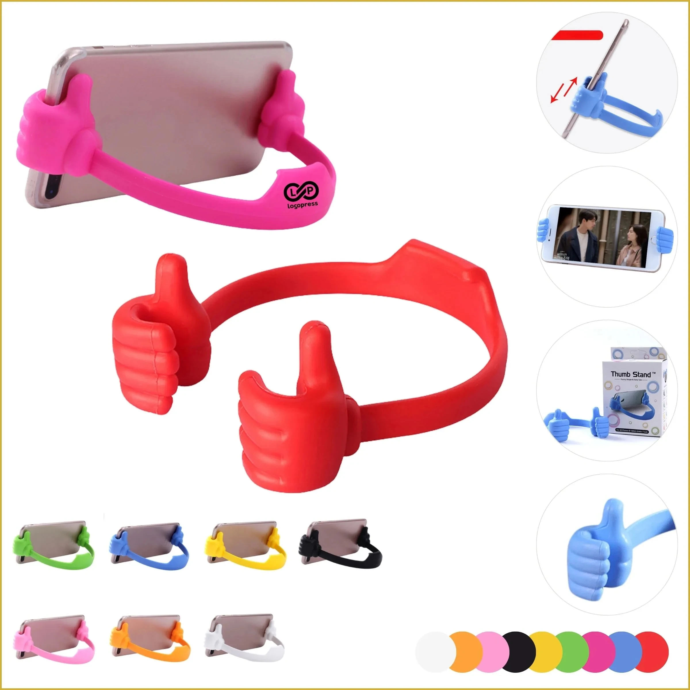 Adjustable Multi Colors Portable Thumbs up Phone Holder