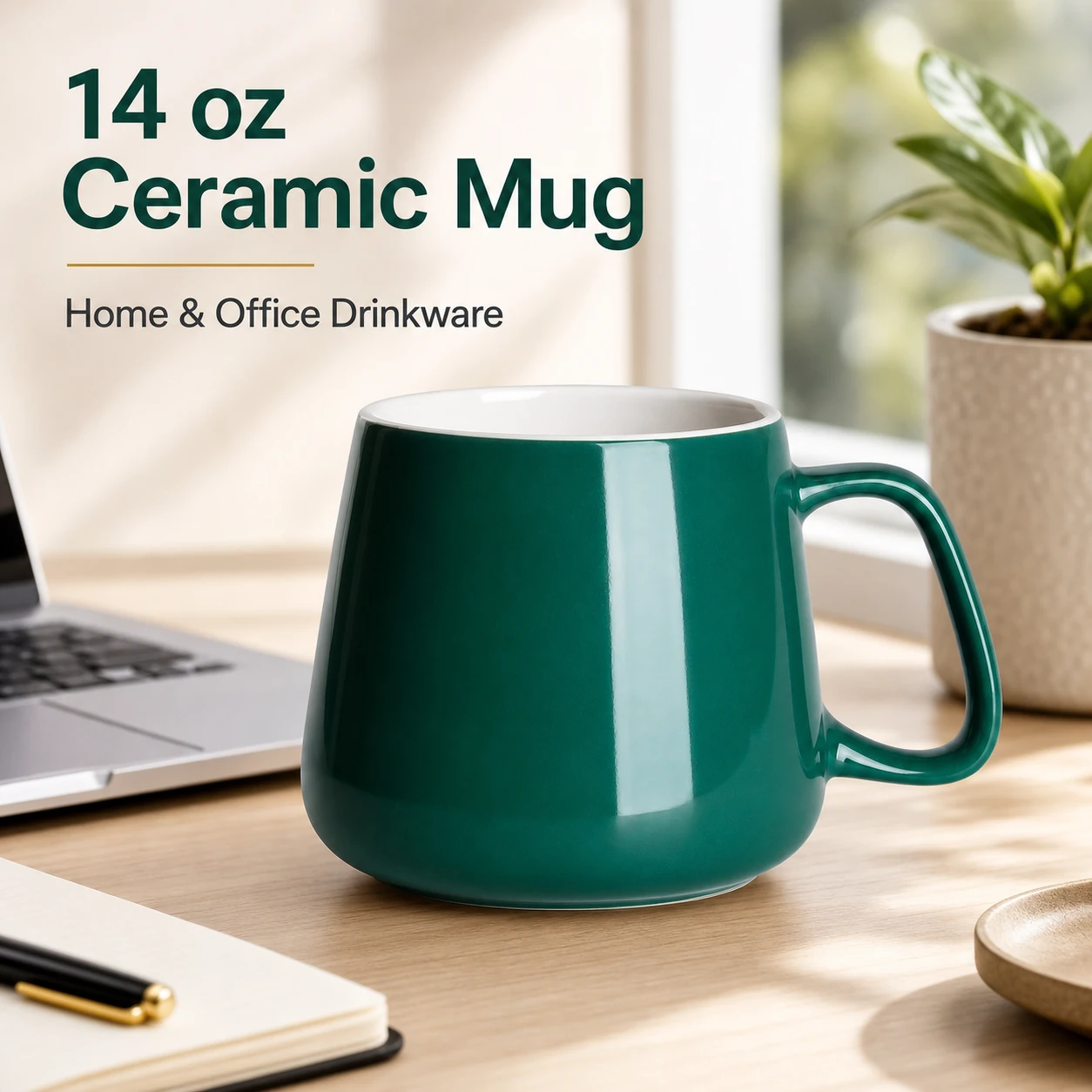 14oz Colorful Glossy Ceramic Coffee Mug