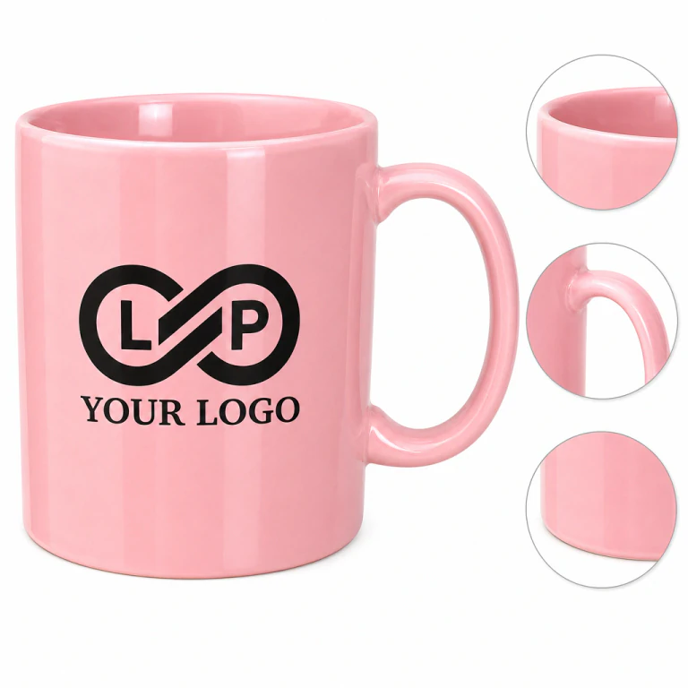 12 Oz Personalized Ceramic Coffee Cup Set with Custom Logo
