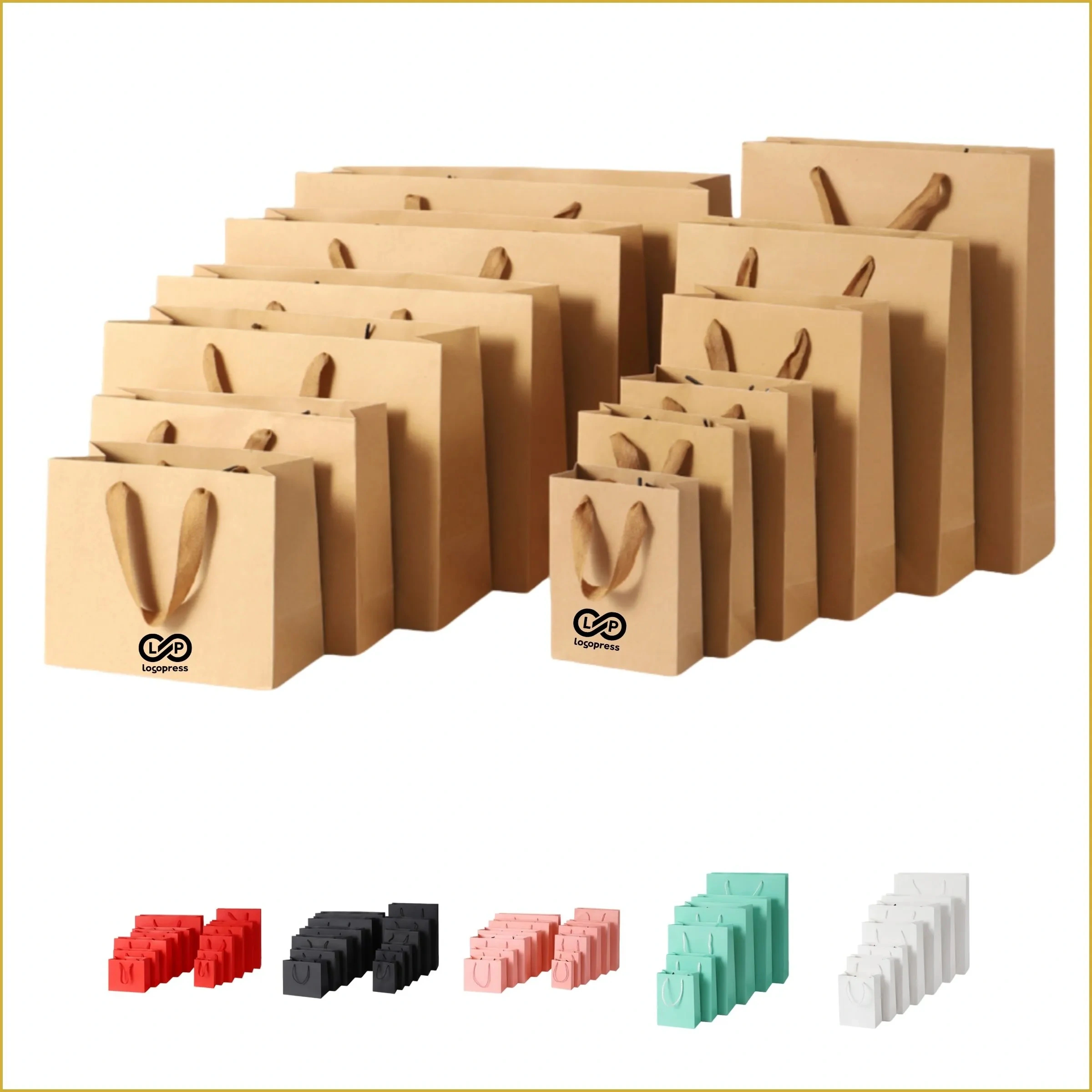 Kraft Gift Paper Bags with Handles