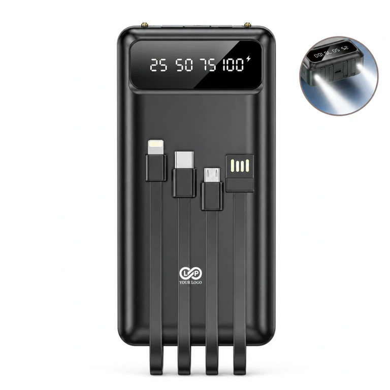 30000mAh Magnetic Power Bank with Built-in Cable