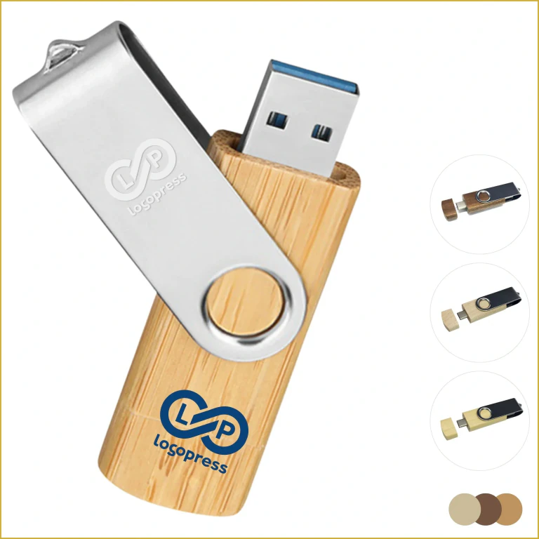 Portable Practical Wooden Rotating Memory USB Flash Drive