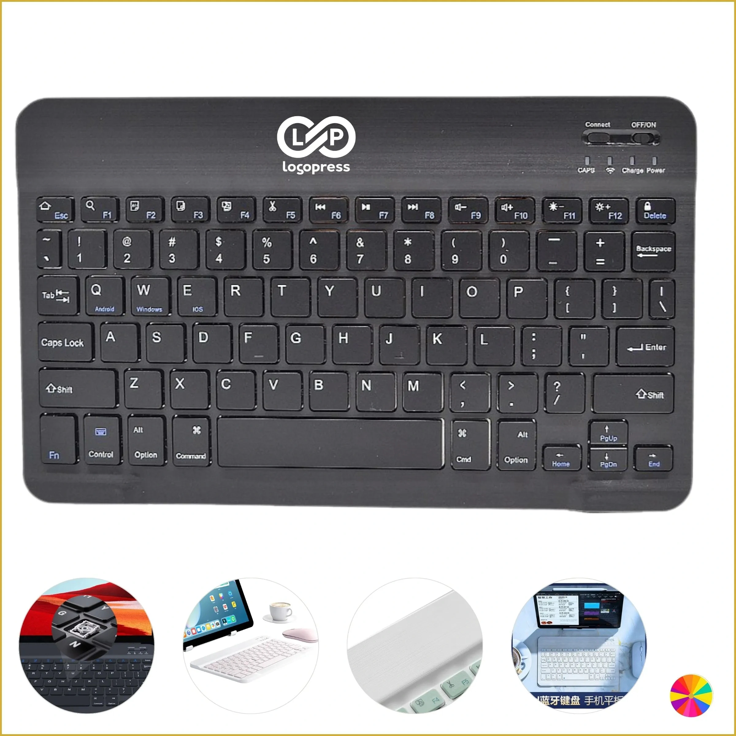 Ultra-thin Macaron Multi Device Wireless Bluetooth Keyboard