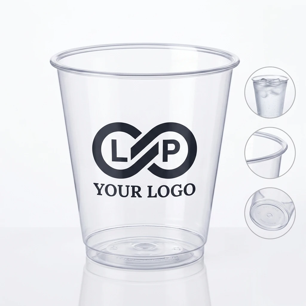 Eco-Friendly 9oz Disposable Clear Plastic Cups, BPA-Free