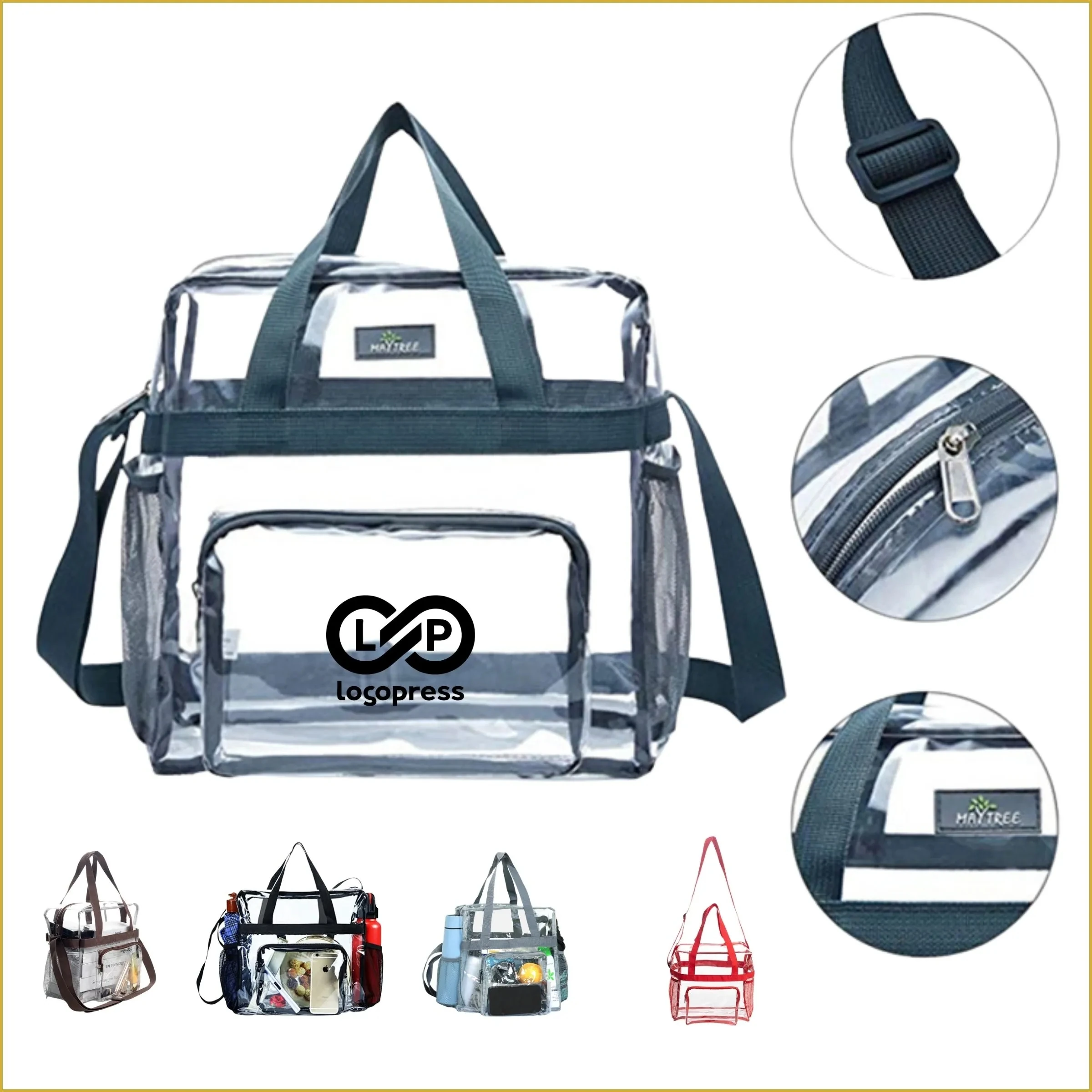 Large Capacity Stadium Approved Clear Crossbody Tote Bag
