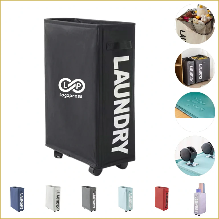 Collapsible Large Laundry Basket with Wheels and Handles