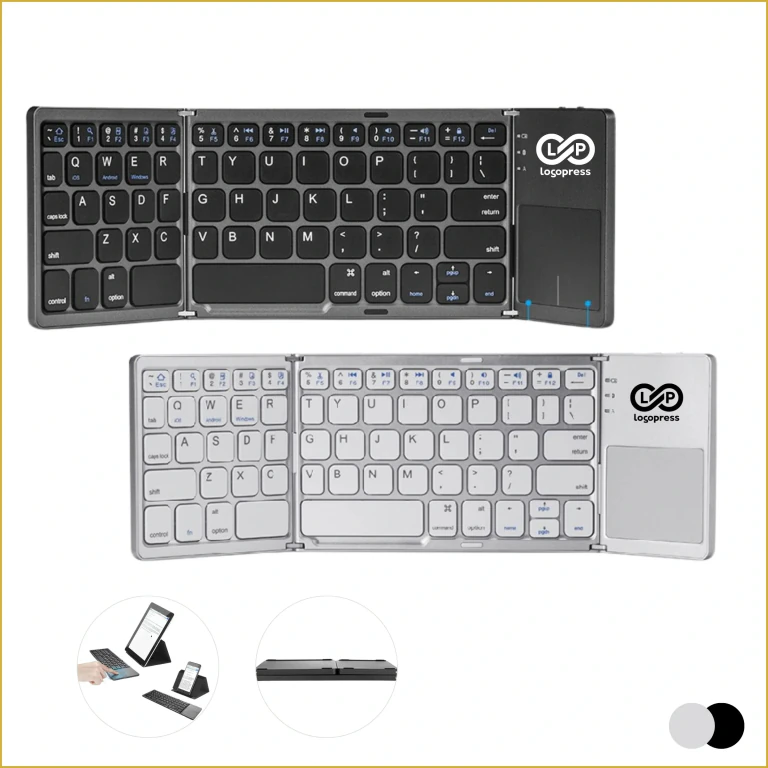 Portable Foldable Bluetooth Keyboard with Touchpad, ABS