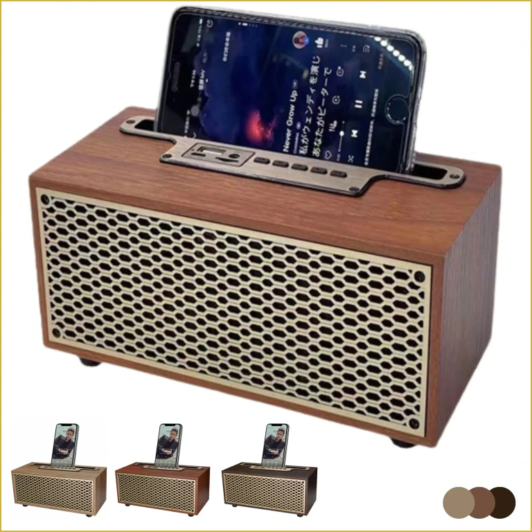 Portable Wireless Wood Retro Bluetooth Speaker