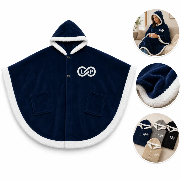 Wearable Hoodie Warm Blankets for Women and Men, Polyester