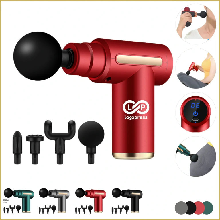 Electric Mini Massage Gun with 4 Heads for Pain Relief, Athletes Gifts