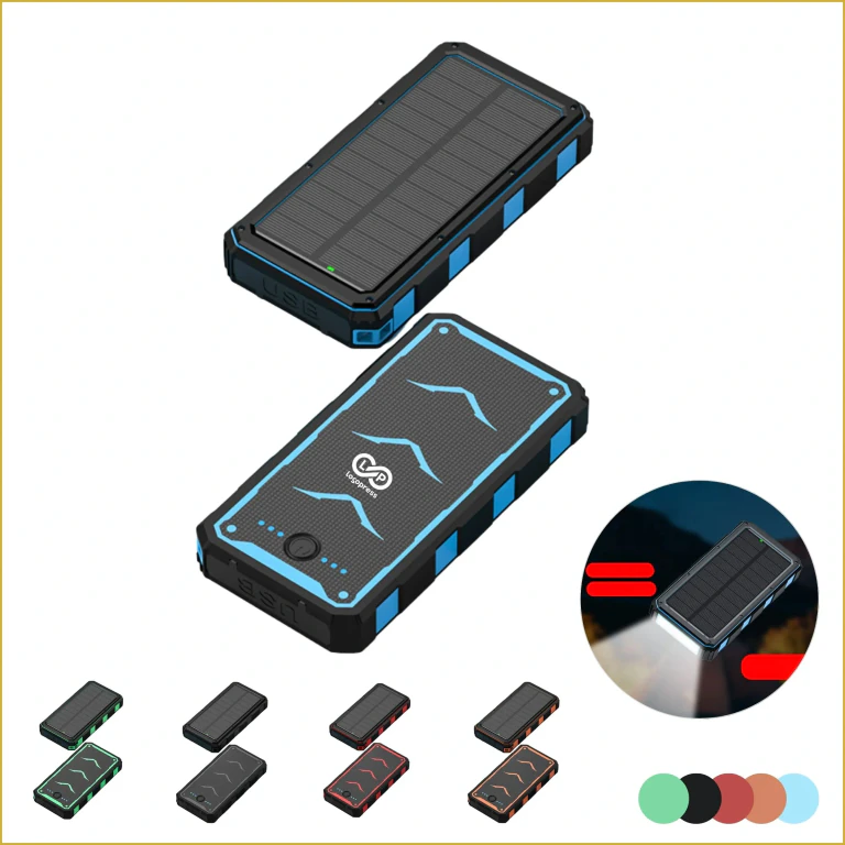 20000mAh Portable Waterproof Solar Power Bank with LED Light