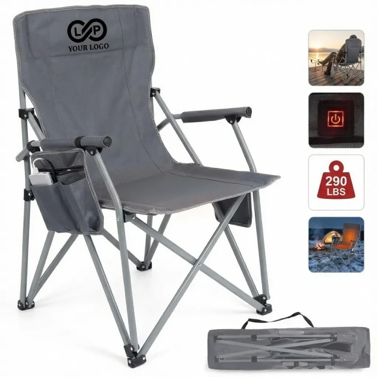 Portable Folding Heated Camping Chair with USB Heating