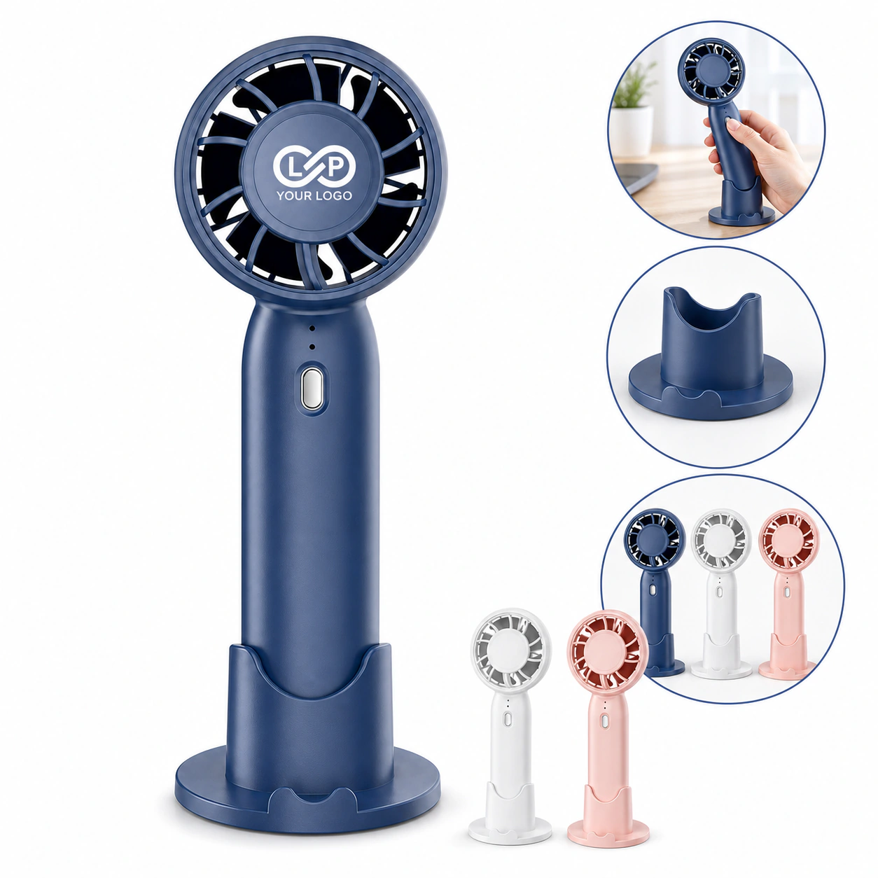 Portable Rechargeable Handheld Fan with 3 Speeds