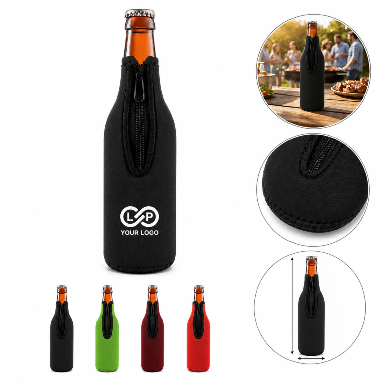 Neoprene Beer Bottle Zip up Cooler Sleeves - Ideal Gift