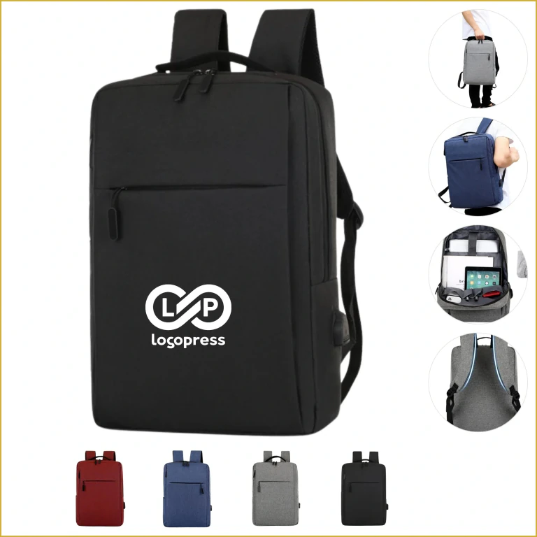 Expandable Business Laptop Backpack with USB Charging Port