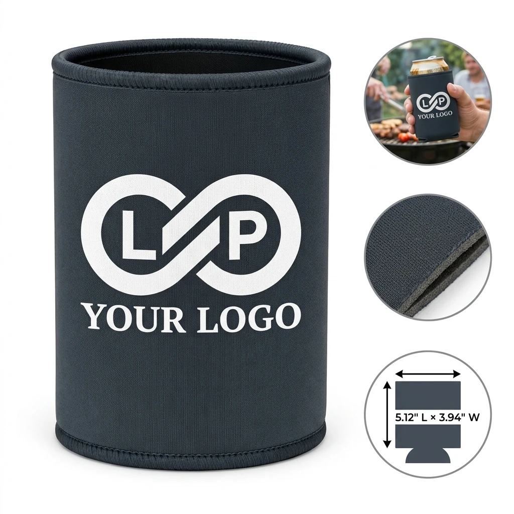 Fully Customized BBQ Party Favor Beer Can Cooler Sleeve
