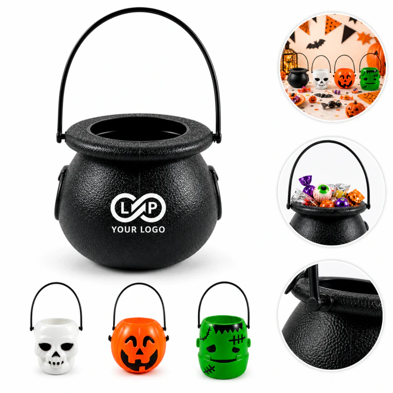 Plastic Mini Halloween Treat Buckets - Multi-Style