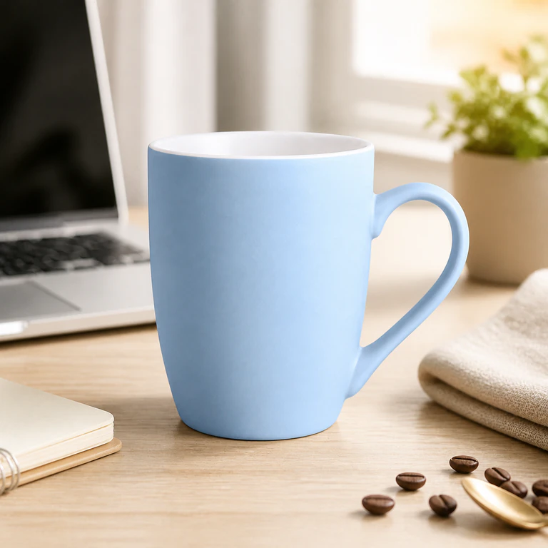 12oz Ceramic Coffee Mug with Matte Finish & Custom Logo