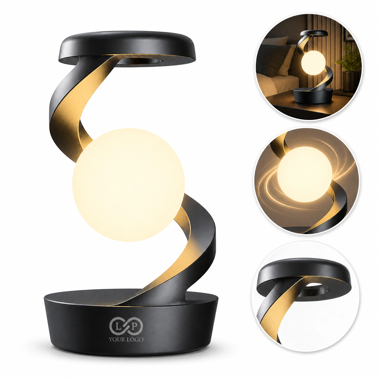 Innovative Spiral Levitation Ball LED Lamp