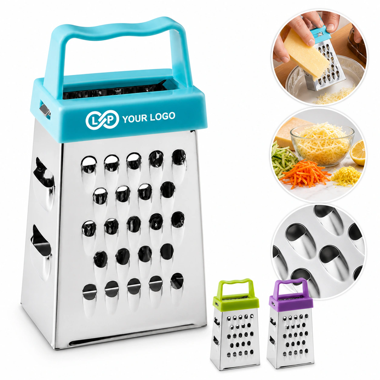 Portable Four-sided Stainless Steel Cheese Vegetable Grater