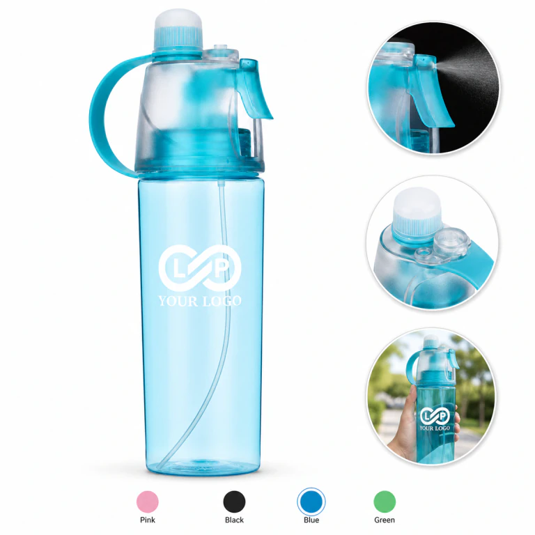 20 oz Plastic Outdoor Reusable Sports Misting Water Bottle