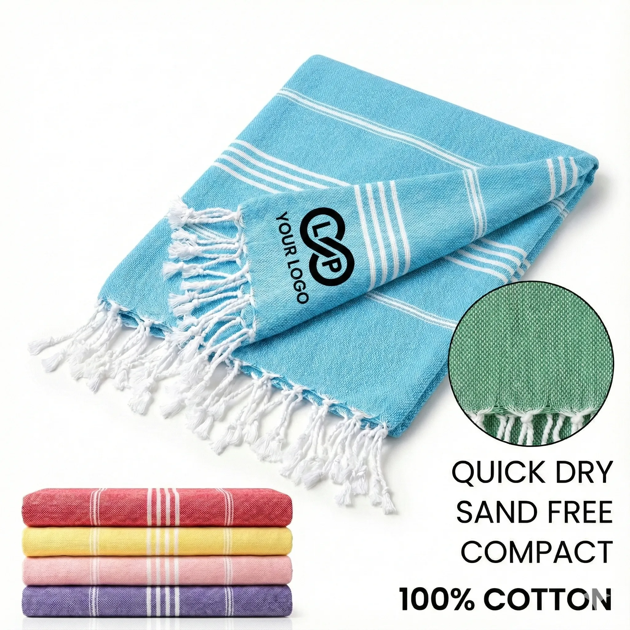 Quick Dry Sand-Free Turkish Beach Towels, Great Gift