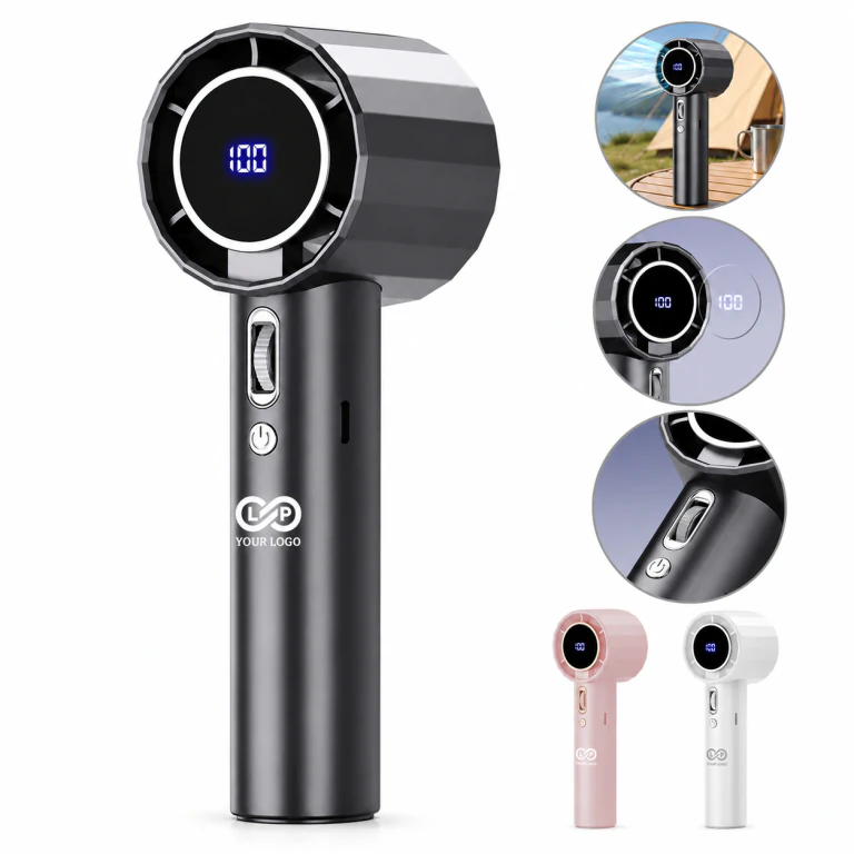 Portable Digital Display Handheld Fan with 1-100 Speed, Cooling Air