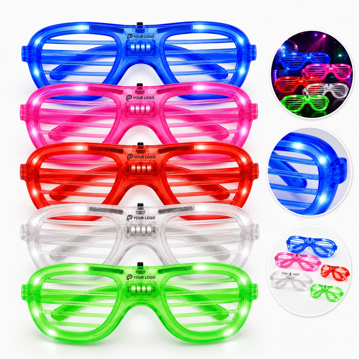 High-Quality Plastic Neon LED Party Glasses